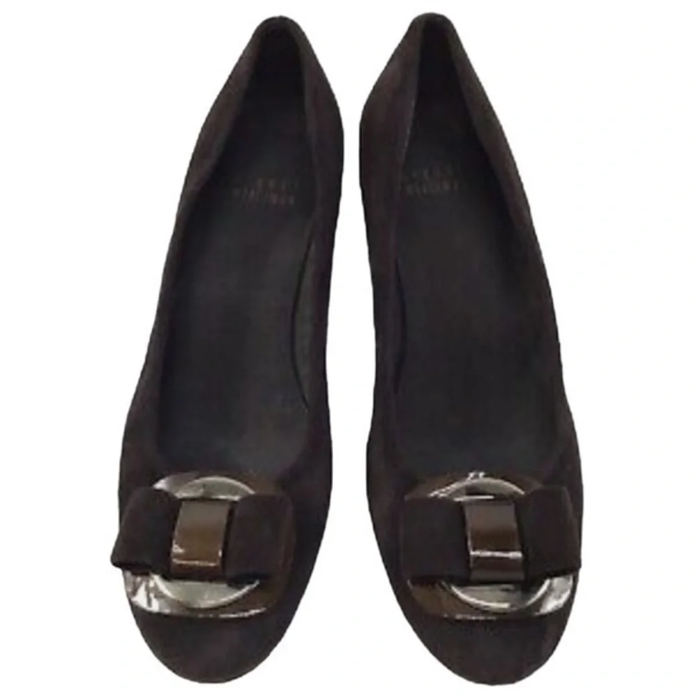 STUART WEITZMAN Beaudelair Brown Suede Wedge Shoes Size 7.5